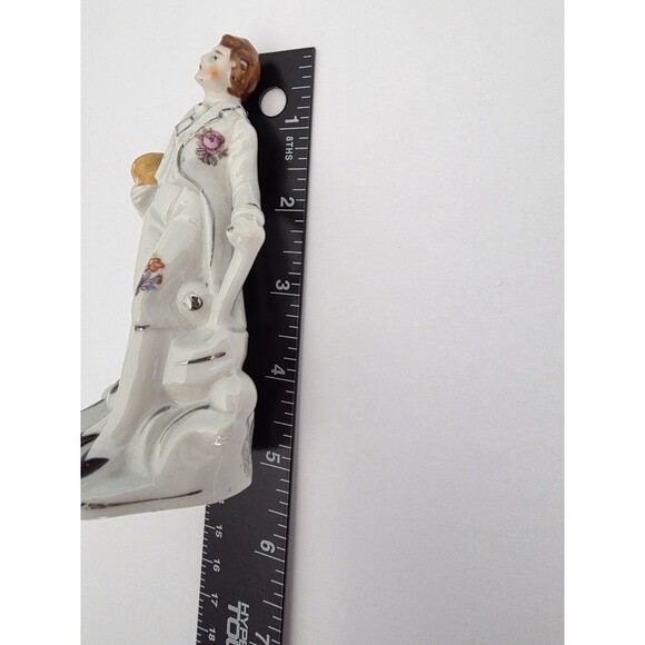 Antique Vintage Hand Painted Victorian Colonial Gentleman Made In Japan 5 Inches - Picture 7 of 10